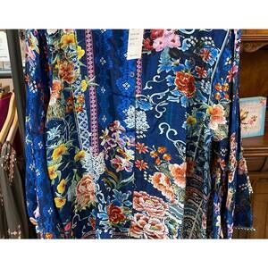 NEW SHANA APPAREL women's silk viscose button down shirt in navy